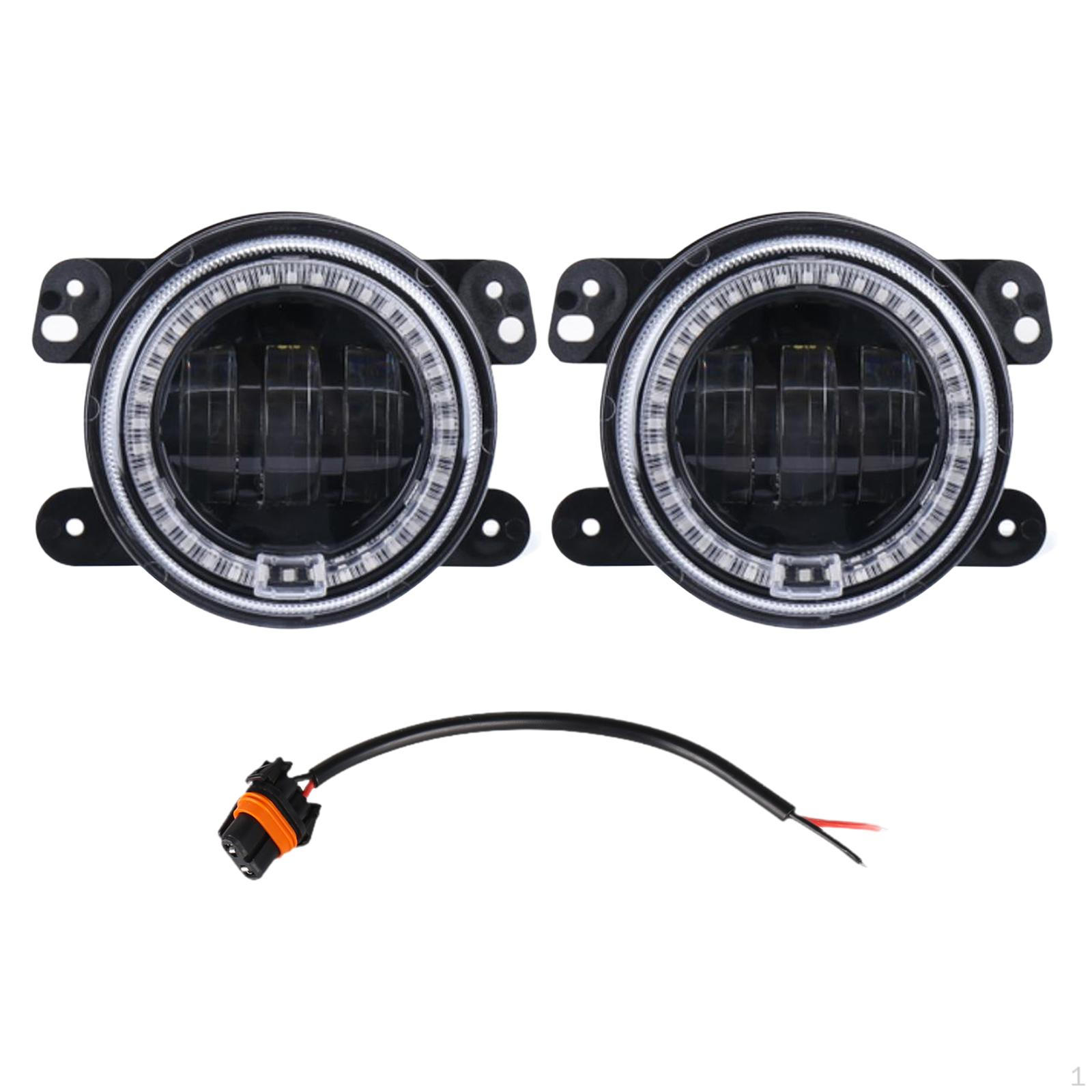 

2 шт. светодиодные противотуманные фары высокой яркости 30 Вт 6500K-7000K аксессуары удобные водонепроницаемые детали IP67 Black housing_White Light Circle