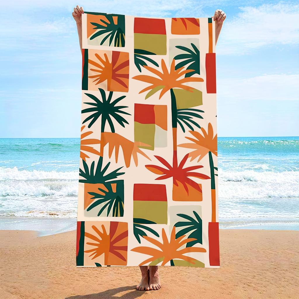 Sugar Skull Floral Beach Towel Day of The Dead Polyester Bath Towel Quick Dry Sandproof Blanket for Summer Swim Pool Travel