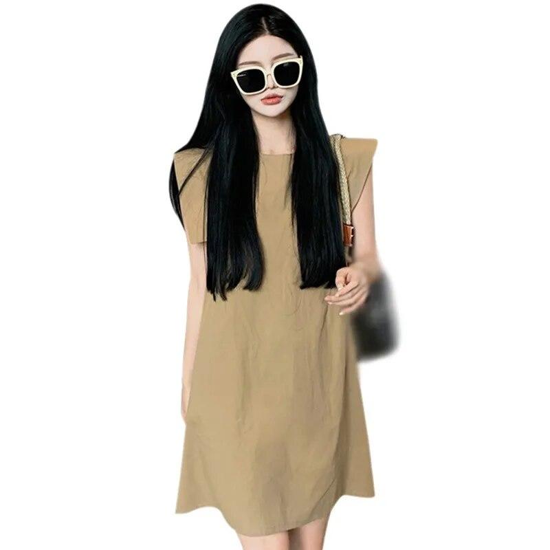 

Женское однотонное свободное однотонное платье без рукавов с изображением моллюсков для маленького сына, короткое свободное платье S