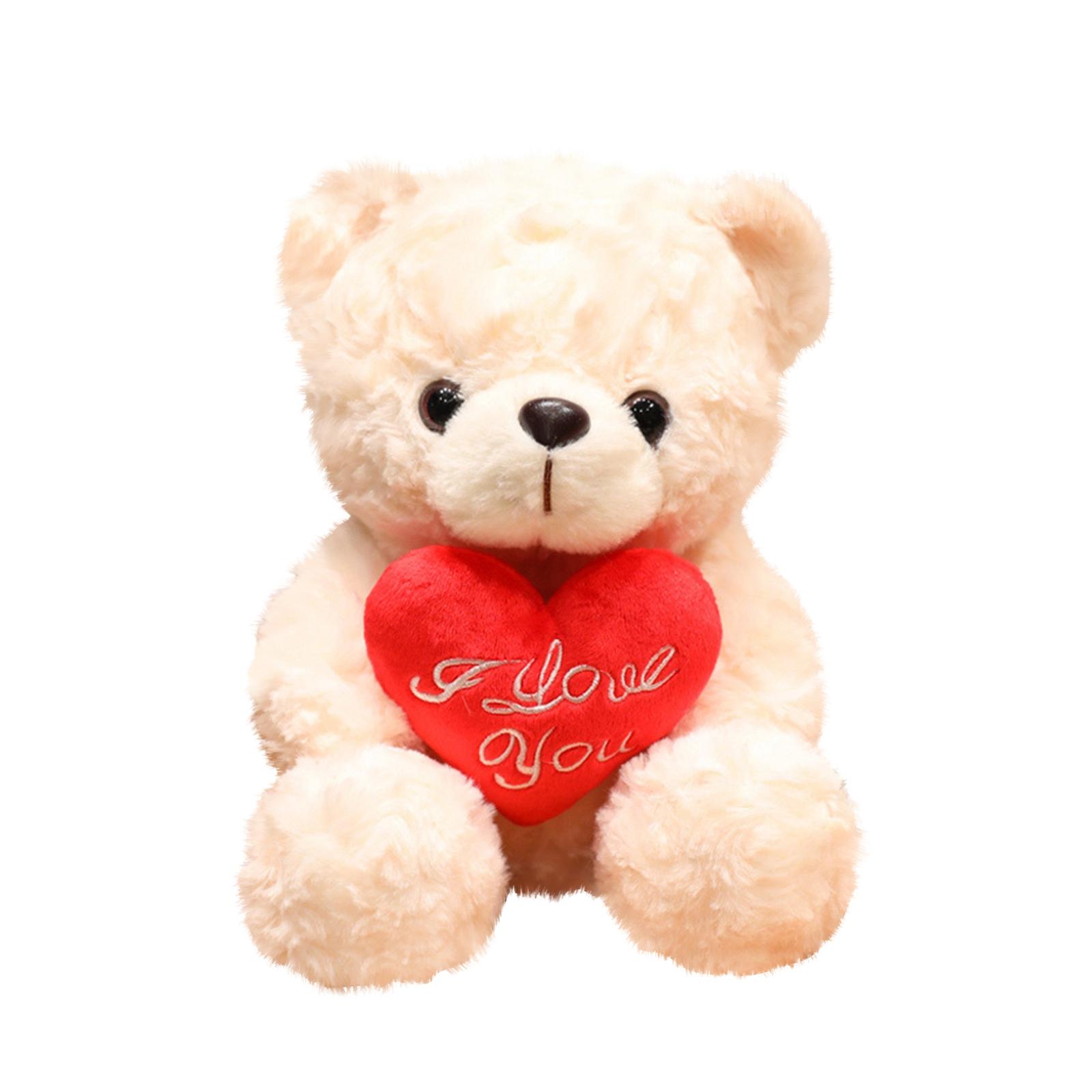 

Valentine s Day Gift Bear With Buoquet Plush, Cute And Cozy Stuffed Animal Holding Flower For Girlfriend, Wife, Or Love Ones S белый
