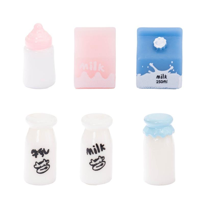 

6 шт. Миниатюрные подвески в виде бутылочек молока из смолы, украшение для изготовления ювелирных изделий, DIY, серьги, ожерелье, браслет, аксессуары для ручной работы