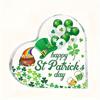 1pc Classic St. Patrick'S Day Acrylic Heart Decoration - Lucky Clover, Rainbow & Hat Design - No Electricity Needed - Versatile Room Decor for Home