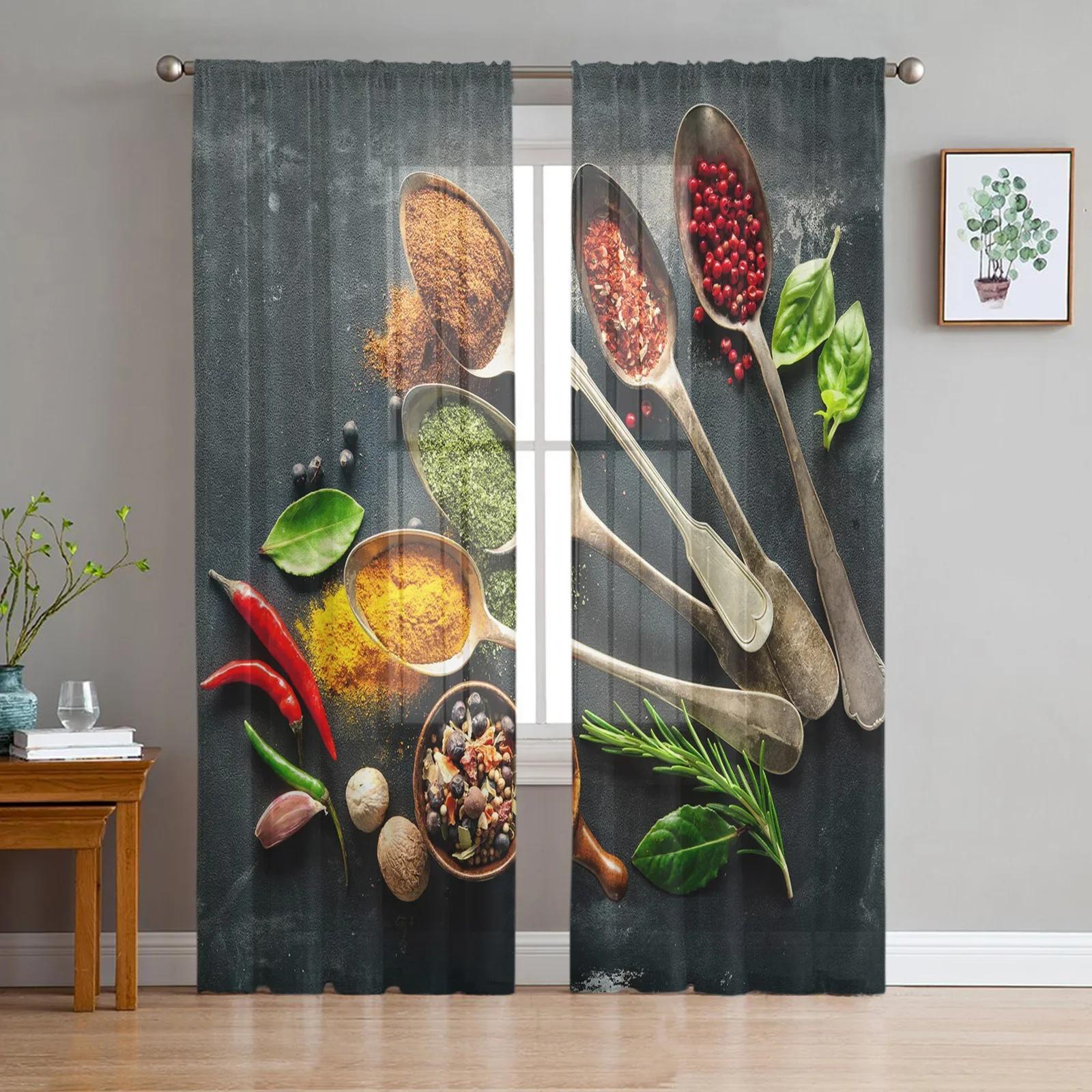 

Delicious Food Donut Dot Pattern Transparent Drapes Living Room Window Panel Soft Tulle Drapes For Bed Chamber Cooking Area Household Ornamentation W135 x H115cm x1&Grommet Top