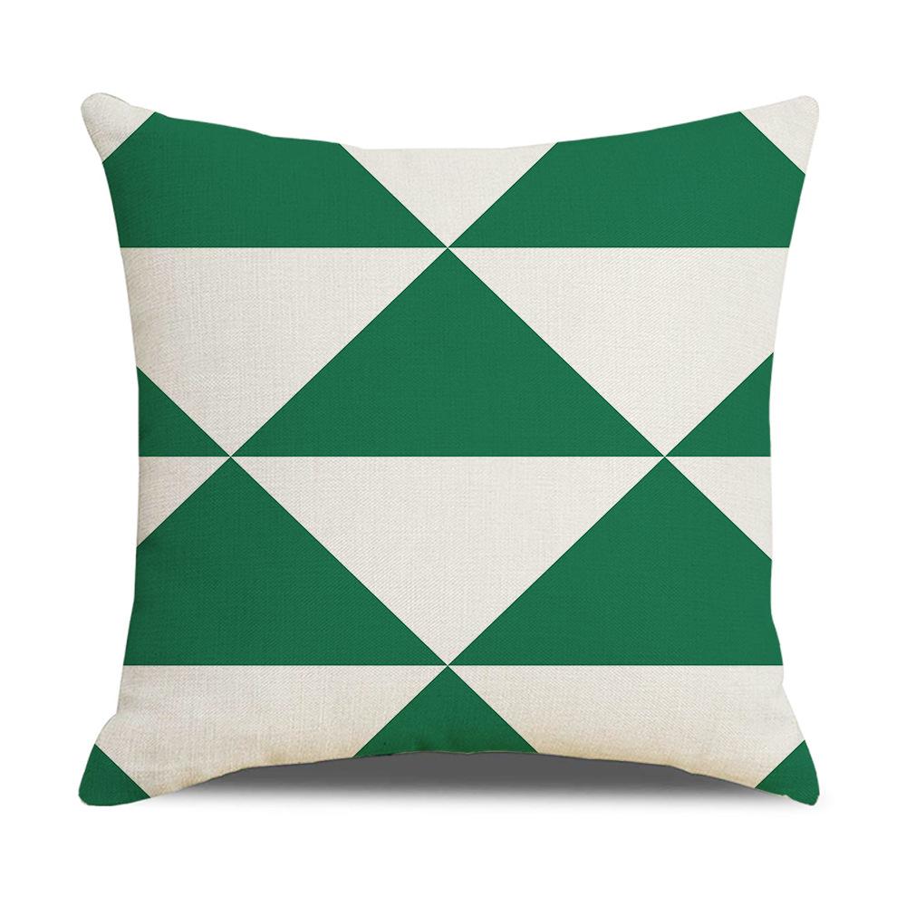 Nordic Simple Pillow Ins Blue Geometric Linen Cotton and Linen Sofa Car Polyester and Linen Pillow Cushion Cover
