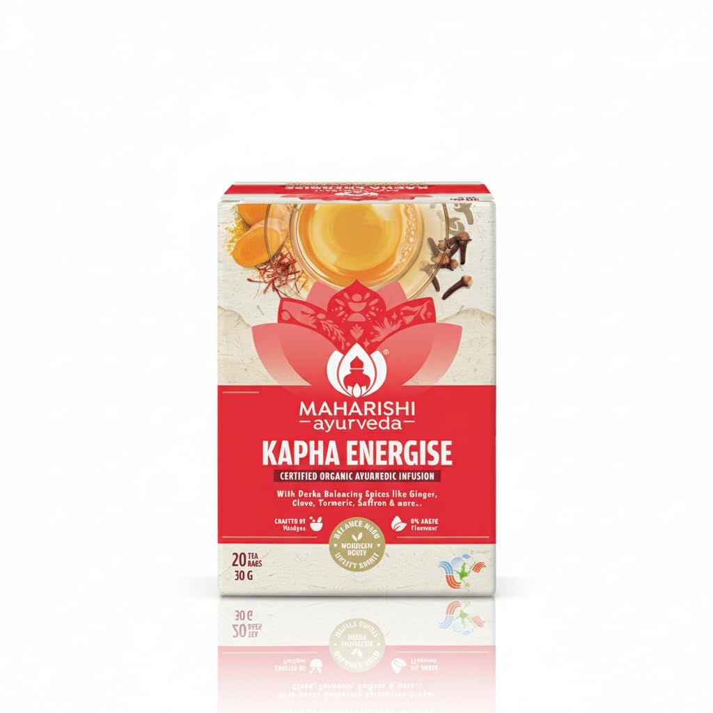 Органический травяной чай Maharishi Ayurveda Kapha Energise | С имбирем, гвоздикой, кардамоном, куркумой и шафраном | Поддерживает Агни, энергию и Капха B