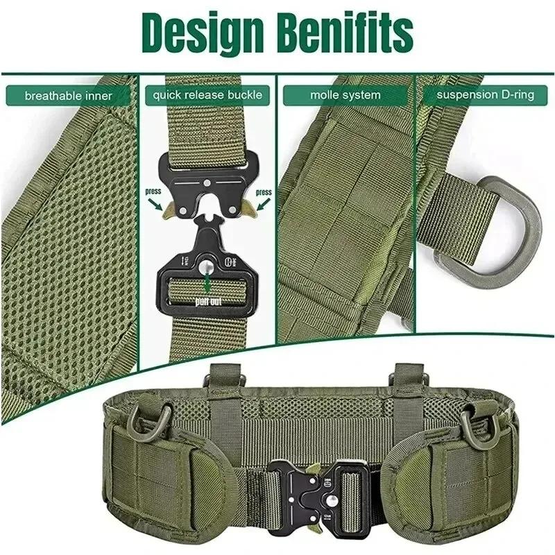 Tactical Battle Belt Military Airsoft Waist Band Thickened Widened Multi-purpose Adjustable Quick Release Buckle Outdoor Hunting