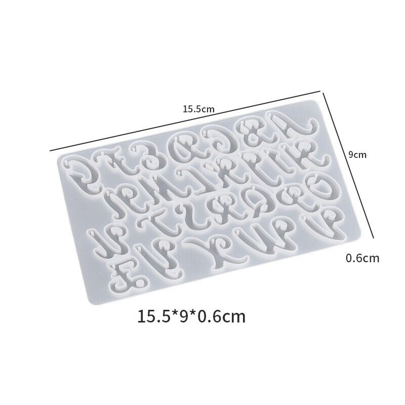 Silicone Letter Keychain Mold Alphabet Jewelry Pendant Resin Epoxy Casting Mould