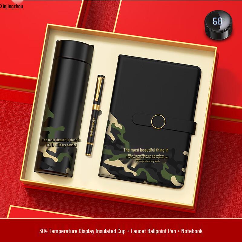 Xinjingzhou Military-Themed Insulated Travel Mug Souvenir Set