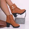 Trend Women Casual Outdoor High Heel Ankle Boots Autumn Winter Woman 2025 New Fashion Comfortable Short Boots Shoes for Women