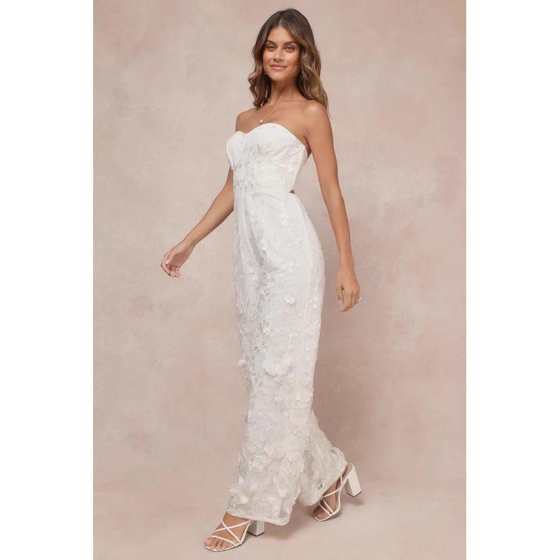 Order Lu's Sexy Gyaru Wrap-around Heavy Industry Three-Dimensional Flowers Pure Desire Slimming European and American Embroidery Royal Sister Jumpsuit
