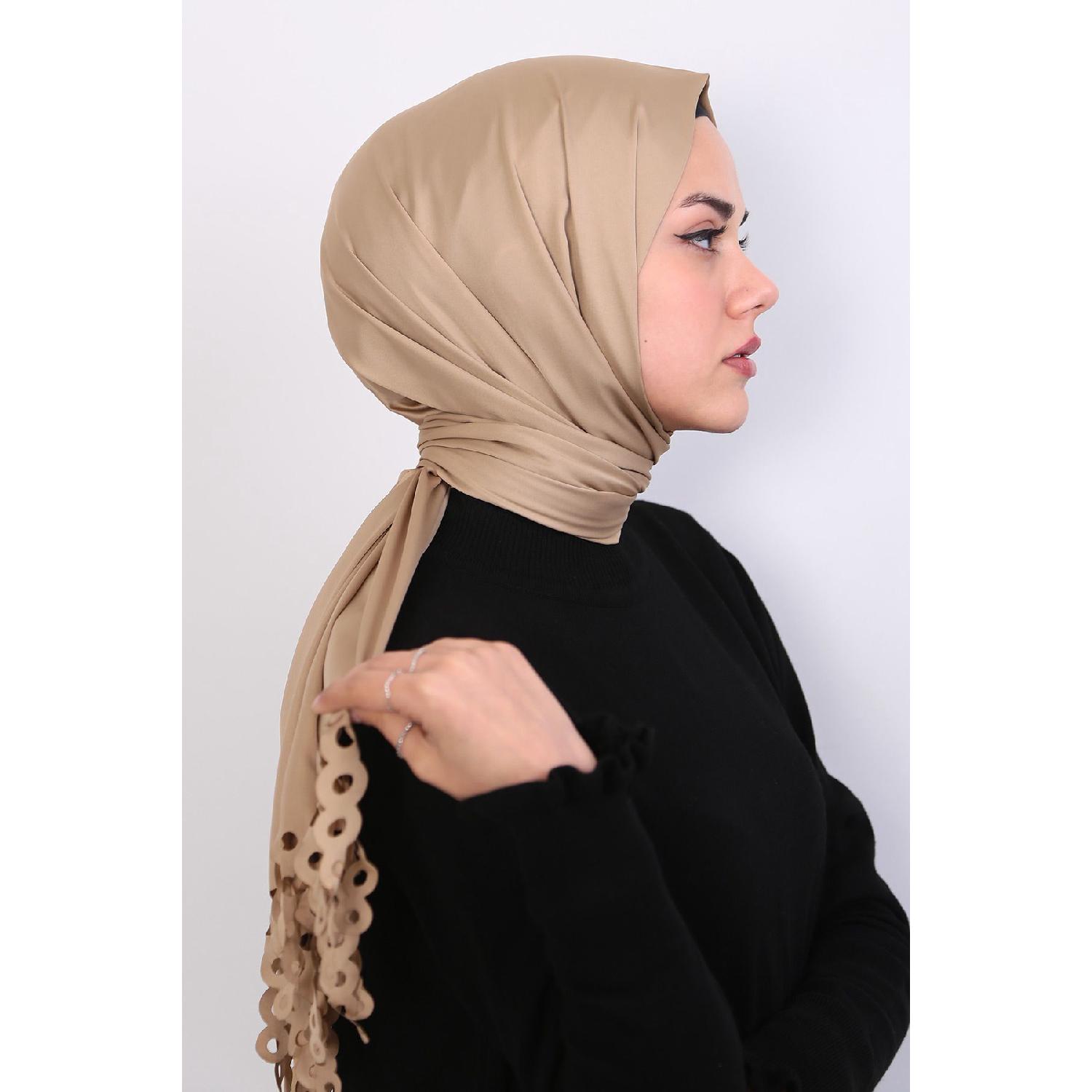 

Laser Cut Rayon Shawl - Mink 70 x 170 ваниль