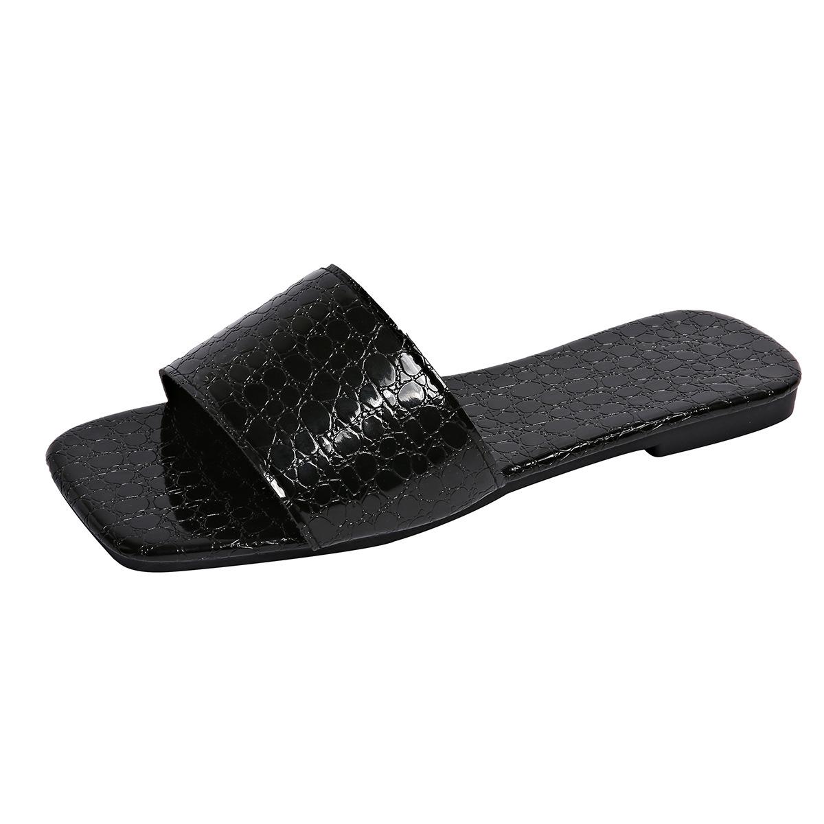 

Летние женские туфли большого размера на плоской подошве с принтом змеи One Word Beach Sandals Slippers 43 чёрный