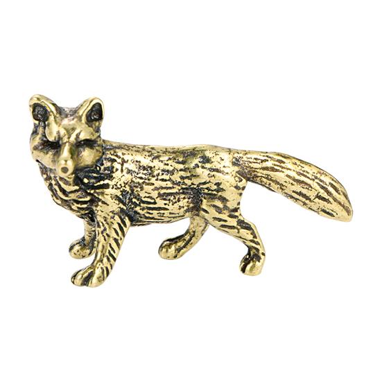 

Скульптура лисы Компактная Реалистичная Миниатюрная Фигурка лисы Настольное украшение Домашнее украшение античный бронзовый