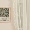 2pcs Perforated Light-filtering Curtains Translucent Gauze Lace Curtains