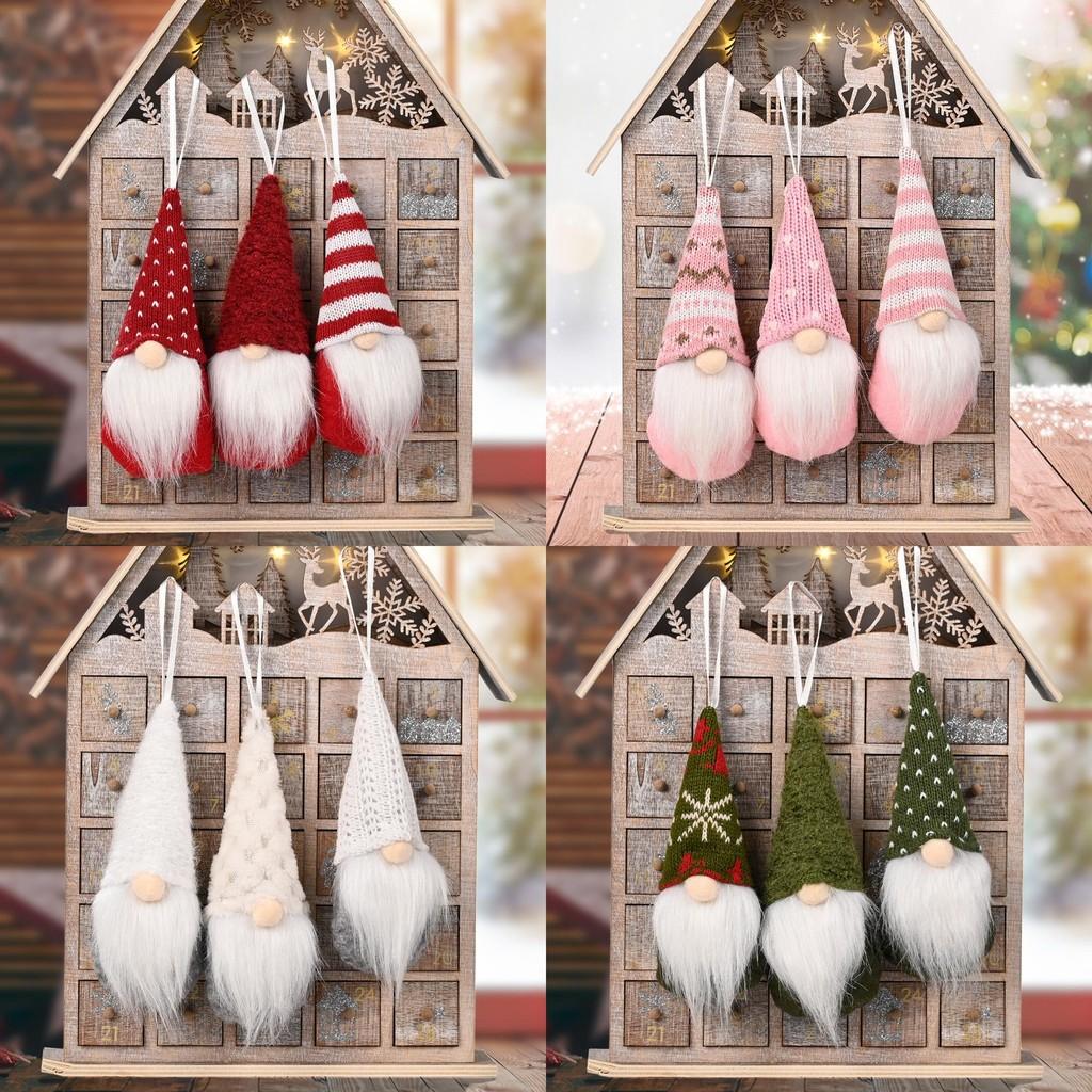 Handmade Charming Knitted Doll Hangings For Holiday Decorations Set Of Styles Three