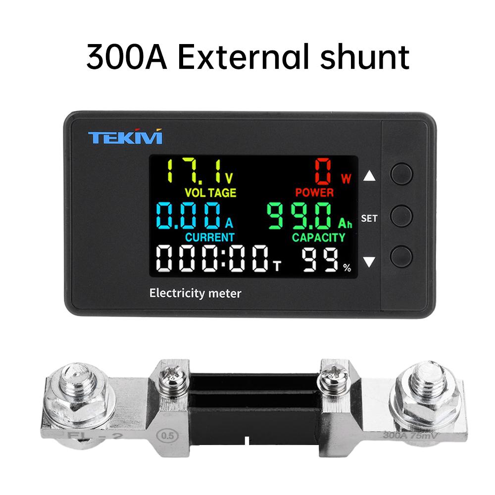 Multifunktions Digitaler DC Spannungs-Amperemeter Leistungsmesser DC 7.5-100V Zwei-Wege-Erkennung Leistungsanalysator 20A 100A 200A 300A