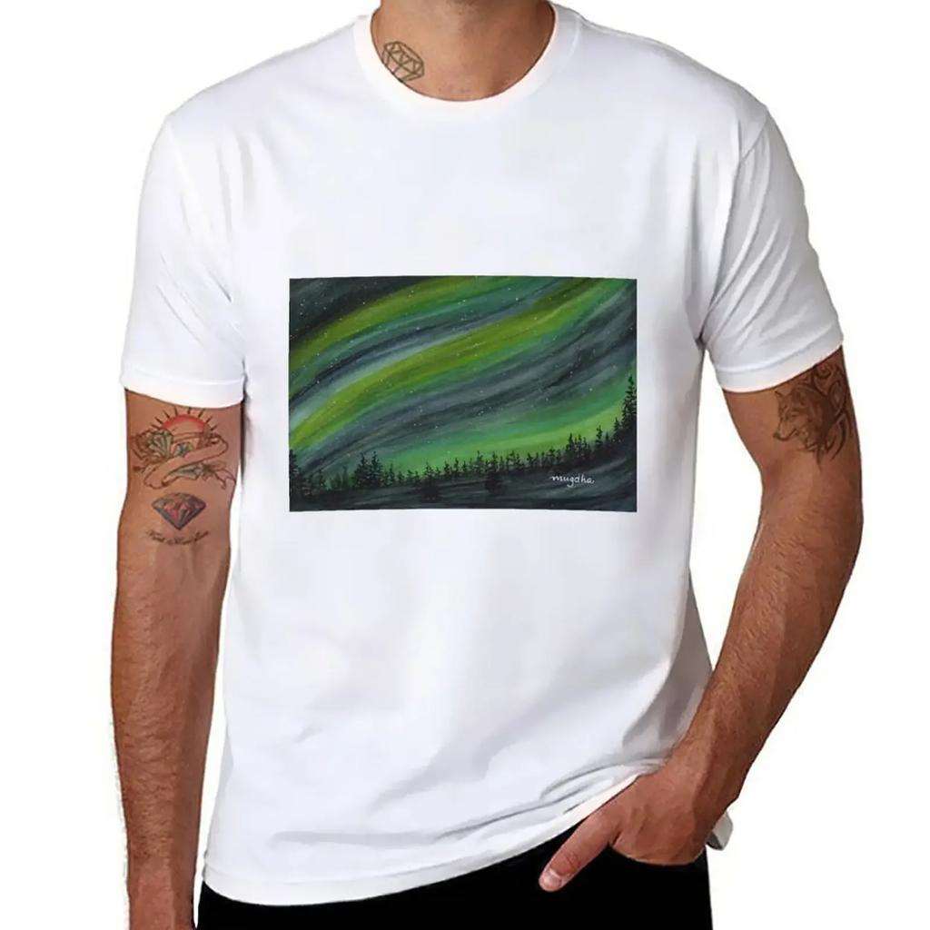 Northern Lights 7 T-Shirt graphics quick-drying plus sizes men t shirts
