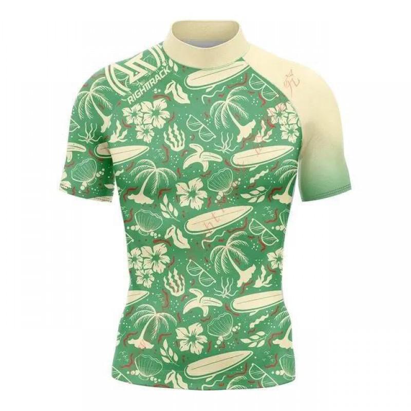 Rash Guard a Rapida Asciugatura da Uomo Maglietta da Surf Protezione UV Top da Nuoto Sport Acquatici da Spiaggia