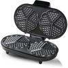 Bestron Gaufrier double pour gaufres classiques en forme de cœur, Gaufrier avec témoin de cuisson, 1200 Watts, Couleur: Argent