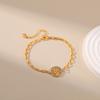 Tree Of Life Inlaid Turquoise 18k Gold Plated Copper Fashion Chain Bracelet For Women