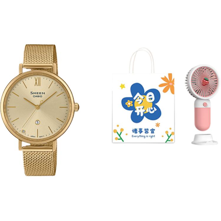 Casio SHEEN Quartz Movement Stainless Steel Strap Watch Women's Watch Blue Dial SHE-4539