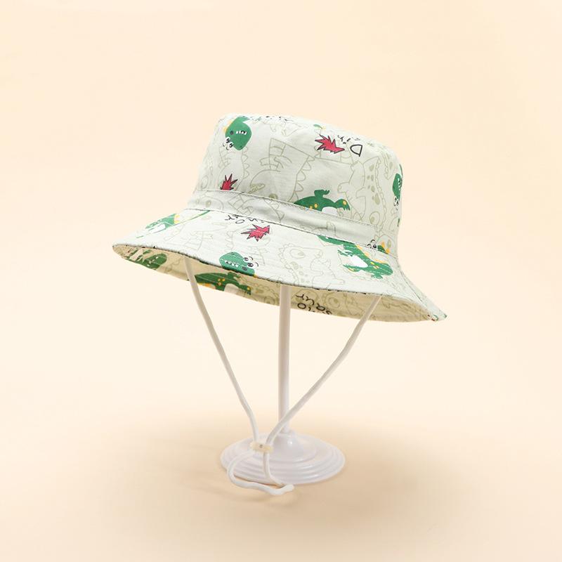 Children's Spring Summer Cartoon Fisherman Bucket Hat Printed Outdoor Unisex Boys Girls UV Protection Fashionable Sunshade Cap