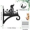 Metal Dog Flower Basket Hanger Wall Mounted Decorative Garden Plant Hanger For Hummingbird Feeder Wind Chime Lanterns