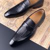 Fashion Genuine Leather Shoes For Men Dress British Business Party Slip on Black Point Toe Fashion Casual Formal Suit Handmade Men Shoes