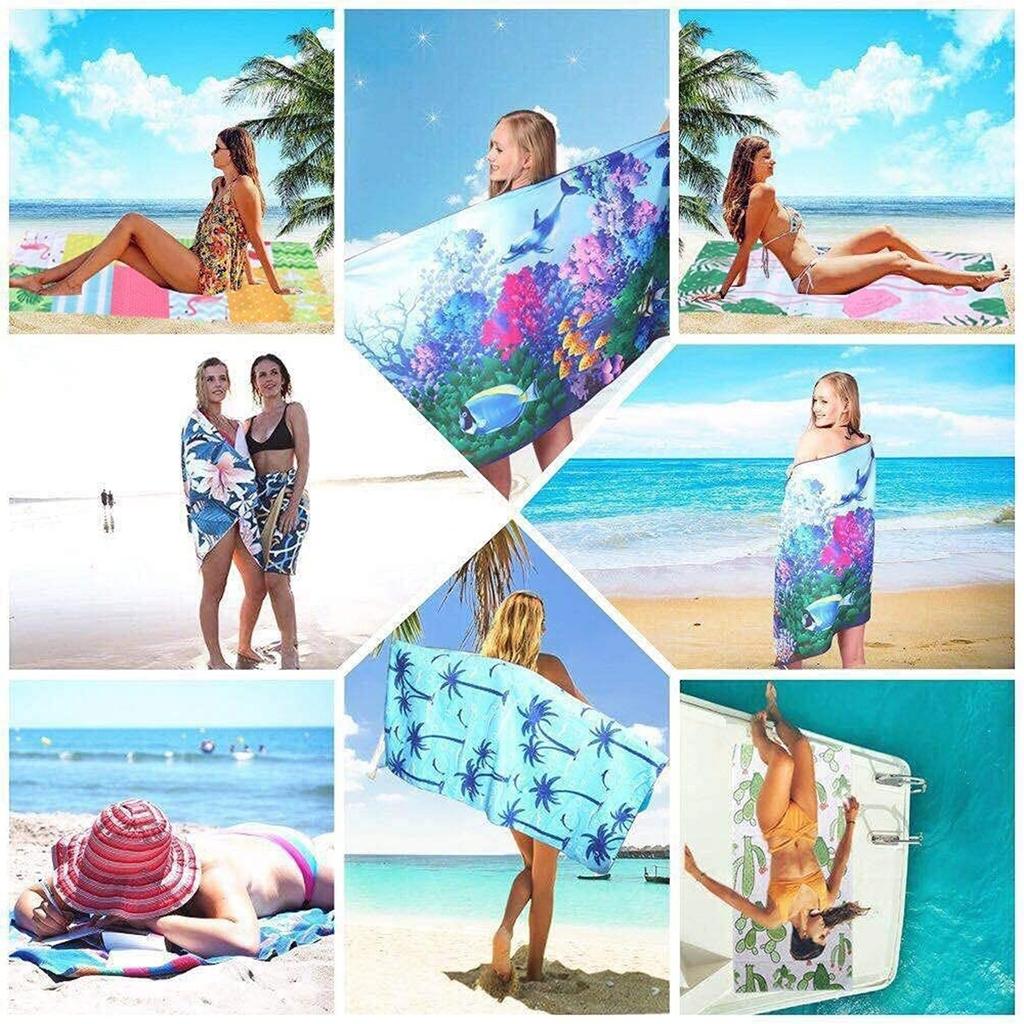 Microfiber Beach Towel Oversized Absorbent Bath Towel For Womens And Kids