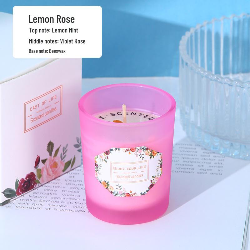 Glass Aroma Candle - Smokeless Soy Wax for Home Decor, Romantic Fragrance, Hotel Ambiance, Birthday Party Favor