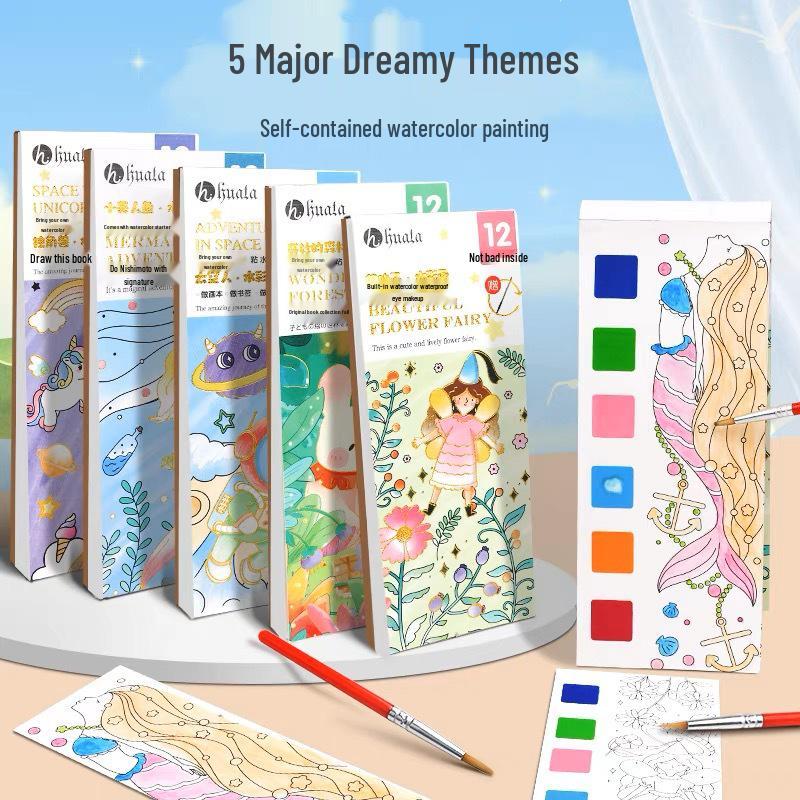 

Children s Gouache & Watercolor Doodle Pad: Kindergarten Art & Coloring Book