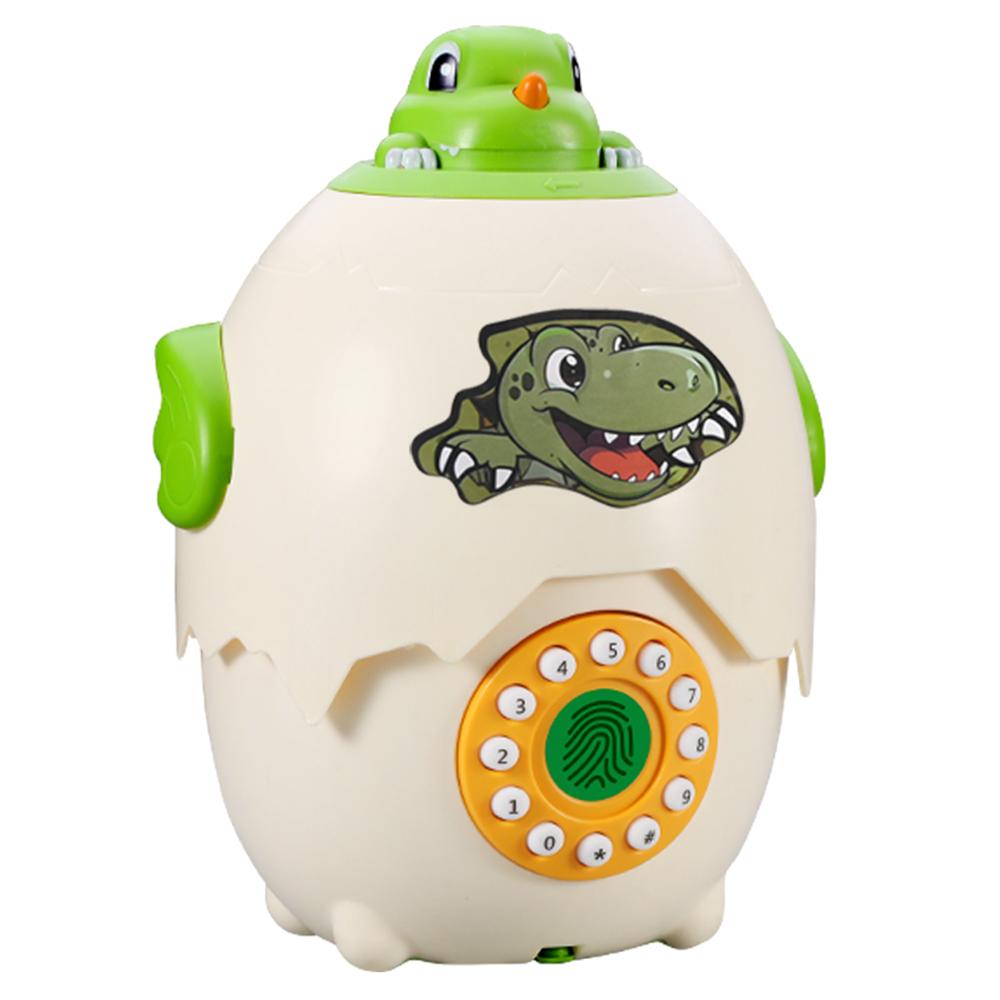 

333-74 Kids Cartoon Dinosaur Egg Piggy Bank Password Protection Educational Money Bank A