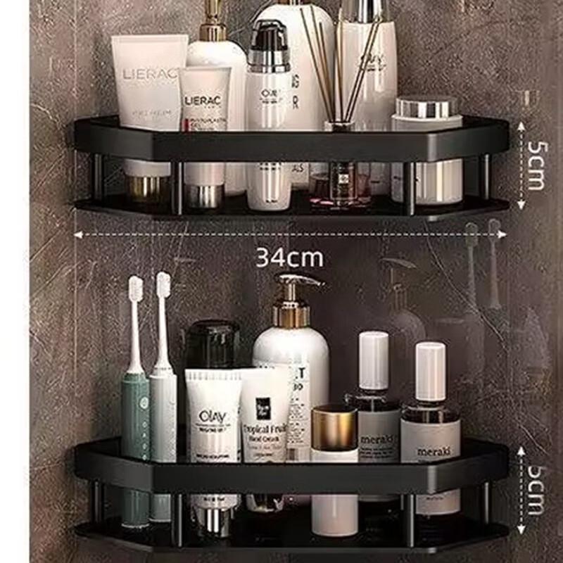 MDNG Punch-Free Double-Layer Wall-Mounted Corner Shelf
