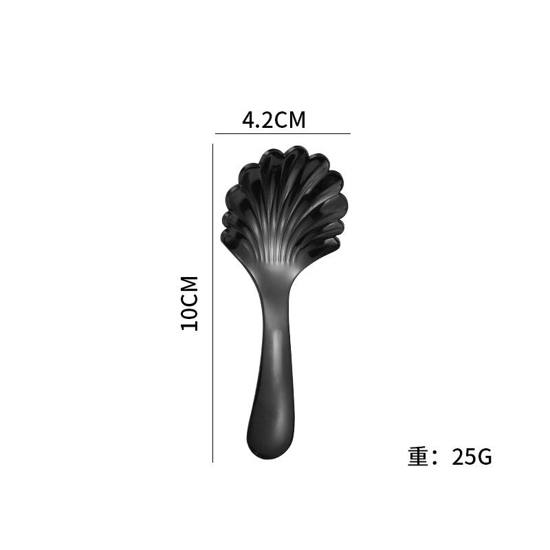 

304 Stainless Steel Short Handle Spoon Creative Shells Mini Teaspoon Gift Small Round Spoon Gold Plated Ice Cream Spoon