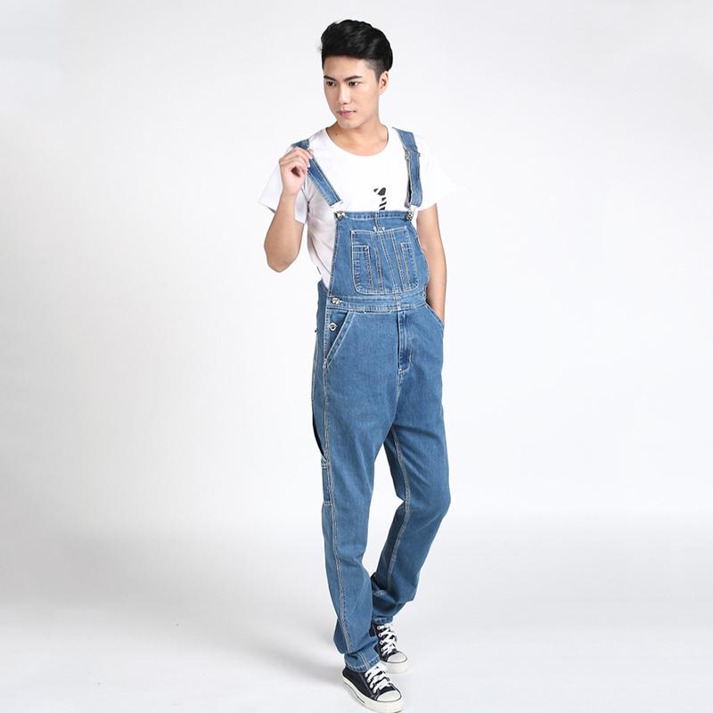 

Мужские подтяжки Мужские джинсовые комбинезоны Прямые брюки большого размера Голубые джинсы Больше размеров 30-48 50 50 светло-синий