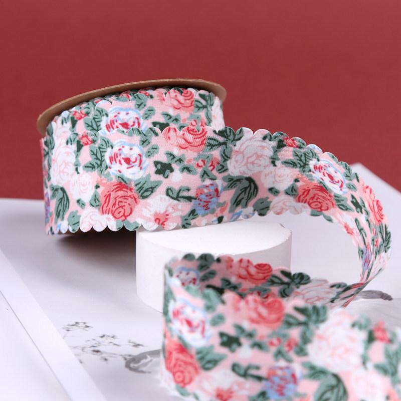 Trend Ancient Chinese Style Printed Edge Ribbon butterfly Clip Hairpin Raw Material DIY Hair Accessories Gift Wrap Band