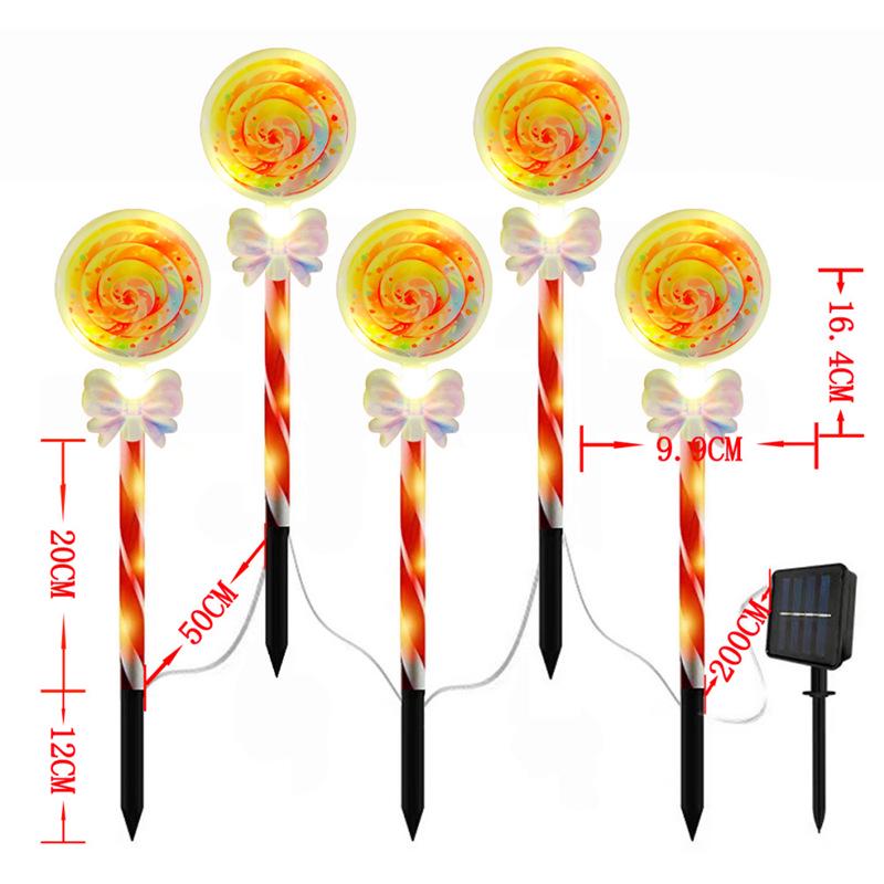 Cross-Border Outdoor LED Solar Ground Insert Christmas String Lights and Road Signs