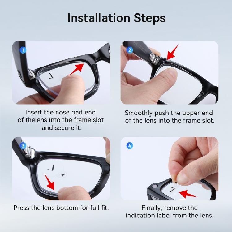 Easy Installation Protective Lens For Glasses Eye Strain Relief Glasses Accessories