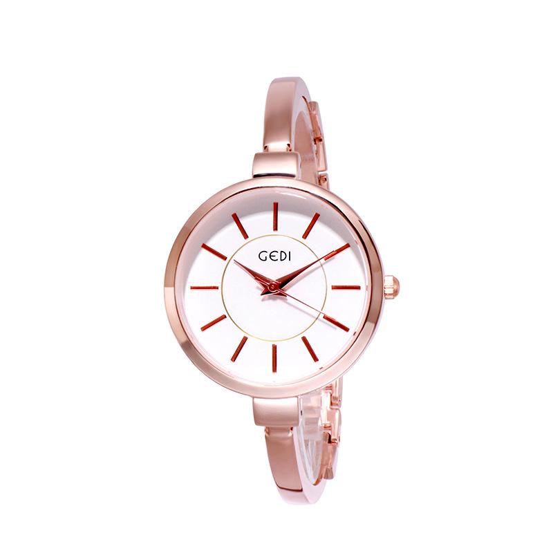 Gedi Women's Luminous Waterproof Bracelet Watch - Large Dial, Simple & Exquisite Design