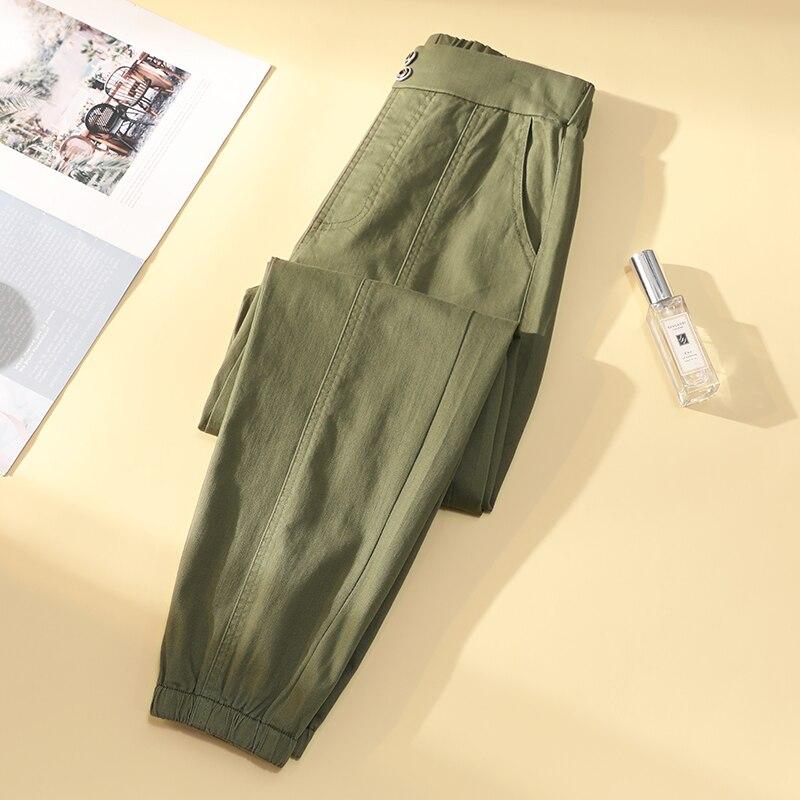 DIMANAF Women Jeans Summer Style High Waist Harem 2022 Cotton Female Elastic Straight Solid Japanese Spliced Pants Oversize