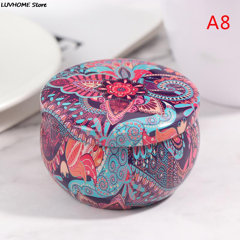 Retro Luxury Candle Jars Holder Storage Case Empty Tin Box Round Container with Lid Small Diy Candle Making Wedding Sweet Gifts