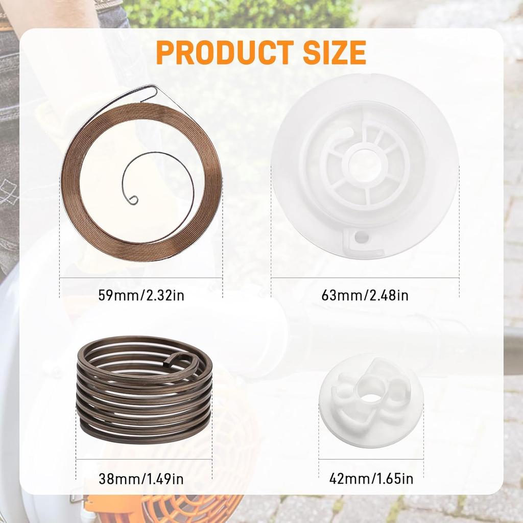 Recoil Starter Repair Kit for Bg86 Bg86c Bg56 Bg56c Sh86 Sh56 Handheld Leaf Blowers Durable Plastic Stainless Steel