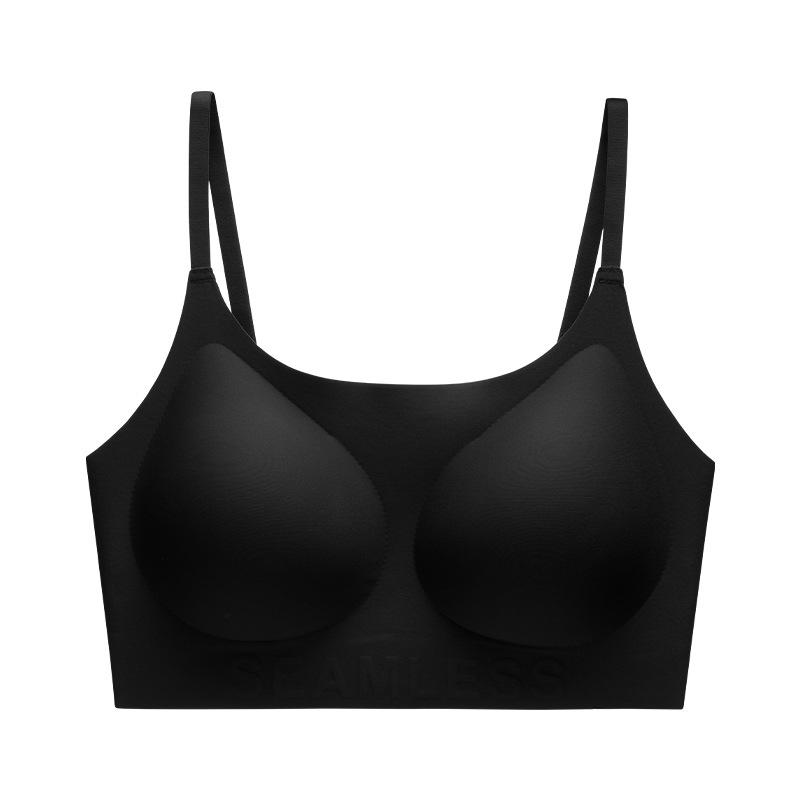 Suspender Underwear Women's No Steel Rim Closed Breast Fixed Anti-Sagging Vest Traceless Invisible Bra Cover Thin Shoulder Strap