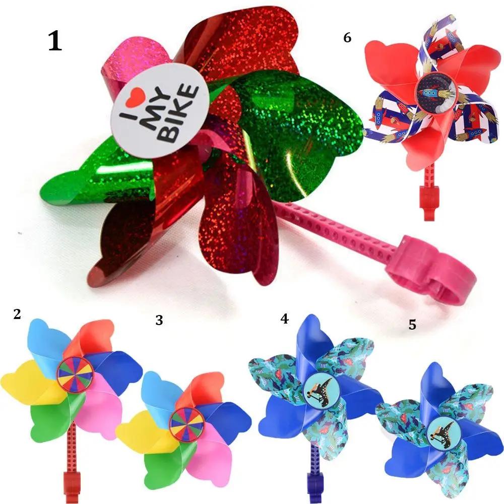 High Quality Colorful Long/Short Pole Scooter Decorative Cartoon Pinwheel Children Bicycle Windmill Bike Windmills