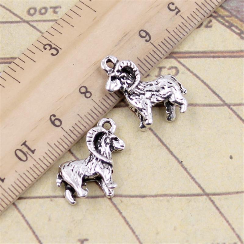 10/30Pcs Silver Goat Ram Animal Charms 23x19mm Pendants for DIY Jewelry Making Birthday Gift Crafting