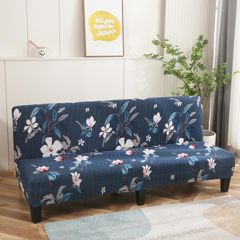 Armless Sofa Bed Cover Stretchable Cushion Sofa Cover Spandex Dust-Proof Furniture Protector Bedroom & Living Room Home Decor