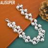 925 Sterling Silver Vintage Filigree Hollow Out Set Beaded Bracelet - Exquisite Gift Jewelry