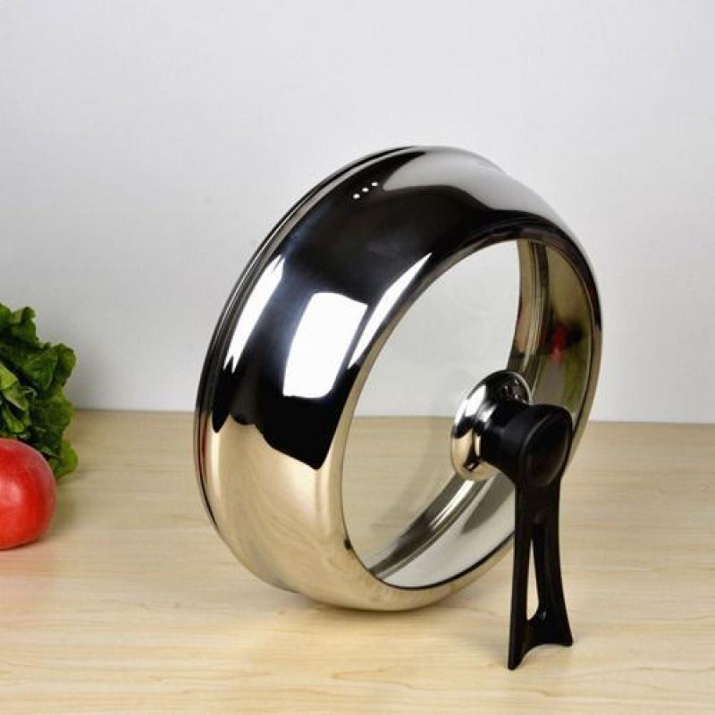 Heightened Stainless Steel Glass Pot Lid with Stand