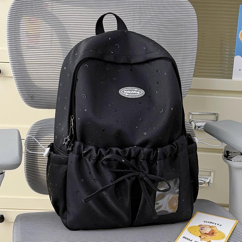 Schoolbag summer new schoolbag nebula soft fog galaxy star light moon pattern milk green girl heart bow travel small backpack