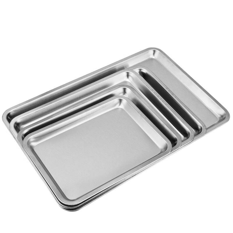 Magnetisches rechteckiges Serviertablett aus Edelstahl